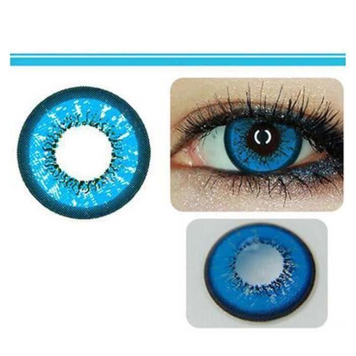 HT 1 Paire Cosplay Big Eyes Confort Naturel Unisexe Fashion Lentilles de Contact Colorées Bleu - HTBDH824BA06499