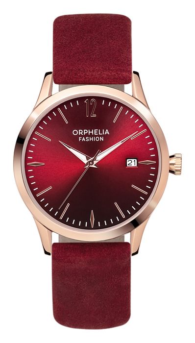 Orphelia Fashion - Montre Femmes - Quartz - Analogique - Bracelet en Cuir - Bourgogne - OF714821