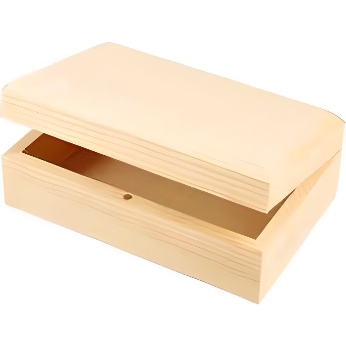 Boîte à bijoux, dim. 14x9x5 cm, format intérieur 12,5x7,5x3 cm, pin, 1pièce