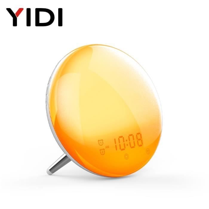 Horloge,WiFi réveil intelligent horloge de jour de travail Simulation de lever-coucher du soleil 4 alarmes - Type WB-AC-003-S-US