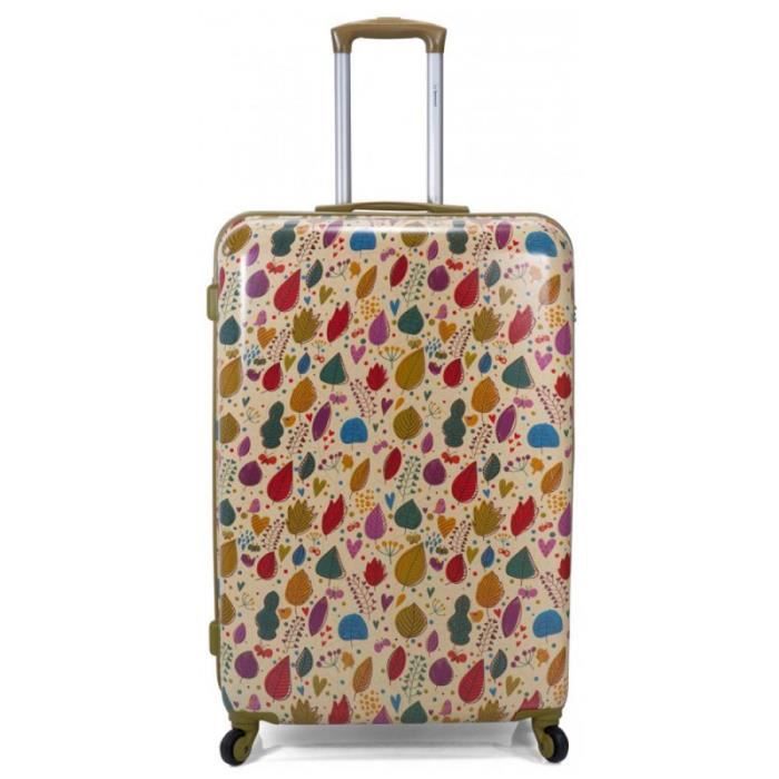 Valise 60cm imprimée BENZI -Leaf- - vert - BZ-5589-60CM-LEAF