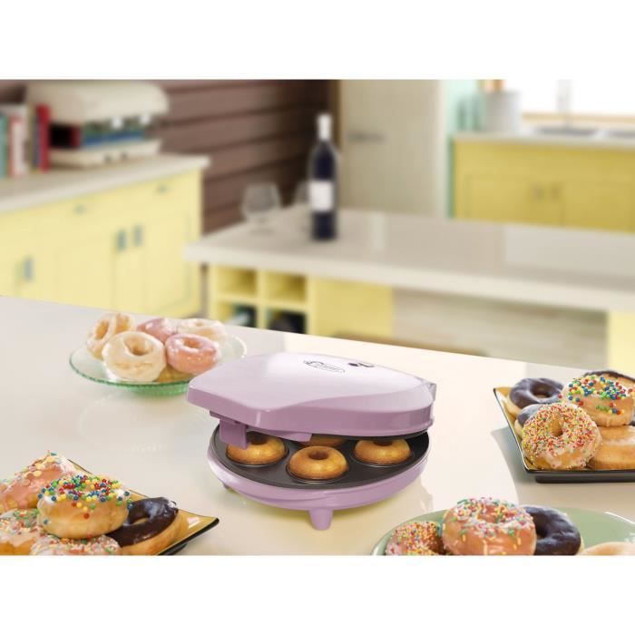 Bestron Appareil à donuts au design rétro, Sweet Dreams, Revêtement anti-adhésif, 700 Watts, Couleur: Rose