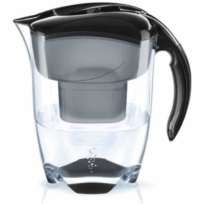BRITA Carafe filtrant ELEMARIS XL Noir + 1 cartouche de rechange