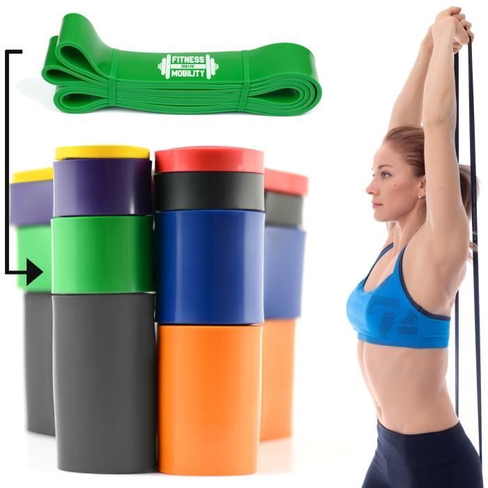 CKB LTD® 1x Fitness 50-120lb Resistance 4.5 cm VERT Bande De Résistance Bande Elastique Pour Yoga Pilate Musculation Gymnastique