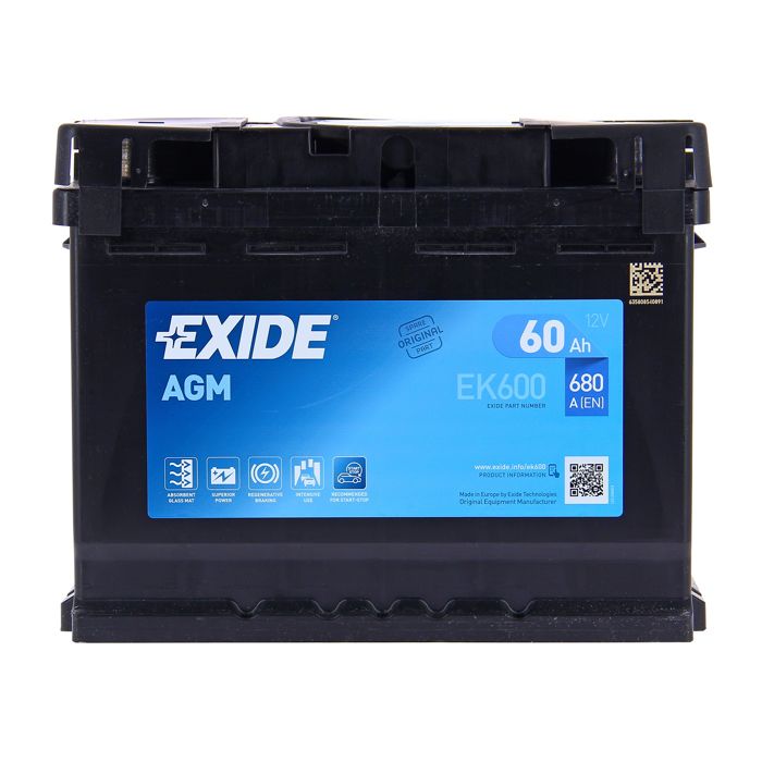 Batterie auto EXIDE AGM 60 Ah 680 A Start & Stop