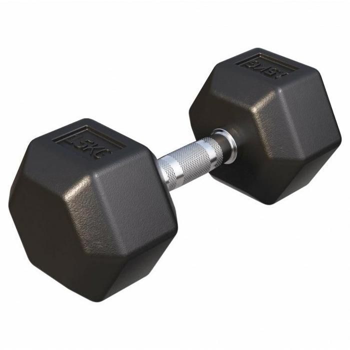 1 x 15kg Haltère Hexagonal en Caoutchouc