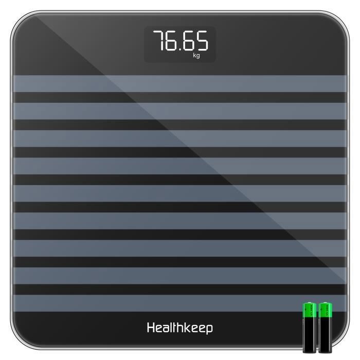 Pèse-personne Électronique, Balance Numériques avec Technologie Step-On, Haute Précision, Grand Ecran LCD Rétroéclairé