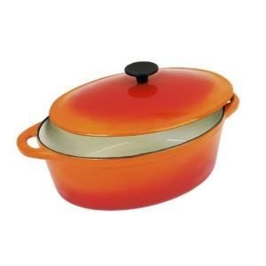 Cocotte fonte ovale 6L orange