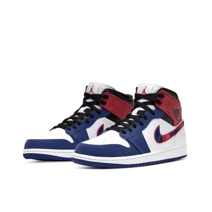 Air Jordan 1 Mid Chaussures de Sport AJ 1 Pas Cher pour Homme Femme Rouge