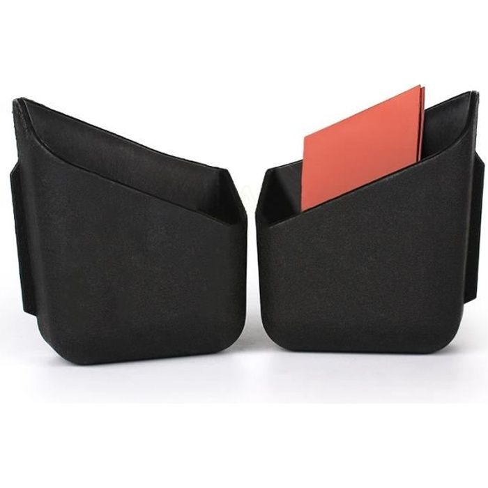 Lot de 2 Vide poche noir pour voiture à coller