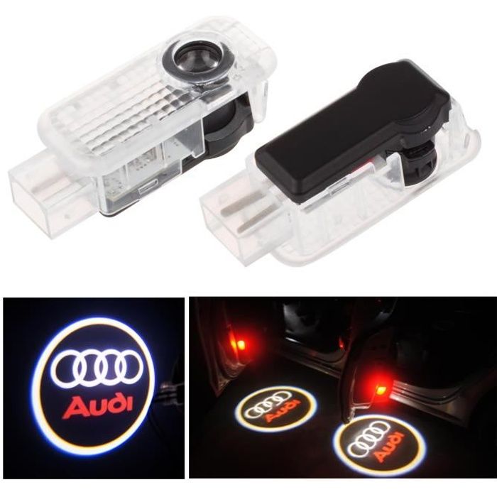 Porte 2pcs LED voiture bienvenue courtoisie de lumière LED voiture projecteur laser Logo Pour Audi Logo Puissanc