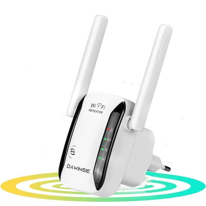 Repeteur WiFi Booster de signal sans fil WiFi 2 antennes extender 500M WLAN 802.11n/g/b Répéteur WiFi Augmente qualité distance wifi