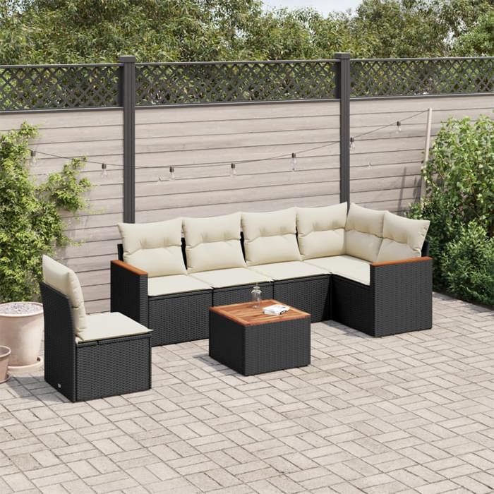 Salon de jardin 7 pcs vidaXL Résine tressée - vue 2