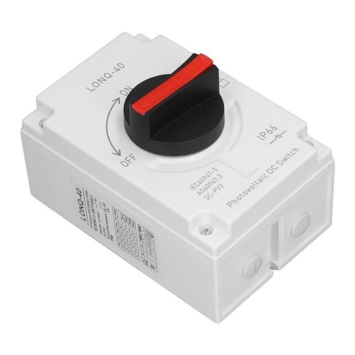 EJ.life Interrupteur DC Mini Disjoncteur Photovoltaïque avec Boîtier