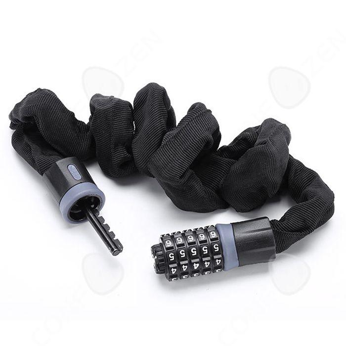 ANTIVOL Vélo Chaîne Acier 100 Cm - Code à 5 Chiffres, Noir, Résistant Aux Intempéries