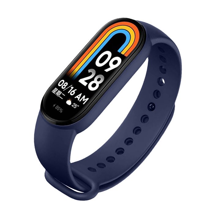 Bracelet pour Xiaomi Mi Band 5/Xiaomi Mi Band 6/Xiaomi Mi Band 7 Souple Silicone couleur Bleu Marine - Visiodirect -