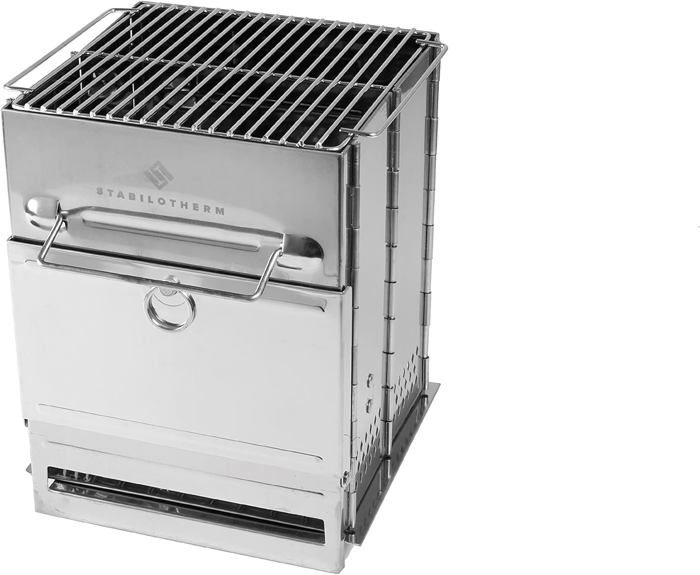 Barbecue au charbon de bois - En acier inoxydable - Petit barbecue portable - Pour pique-nique