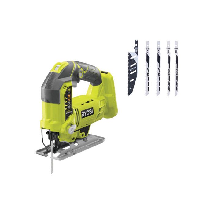Pack RYOBI Scie sauteuse pendulaire R18JS 0 18 V One+ Sans batterie ni chargeur Pack de 5 lames RAK05JSBFC 100mm - vue 1