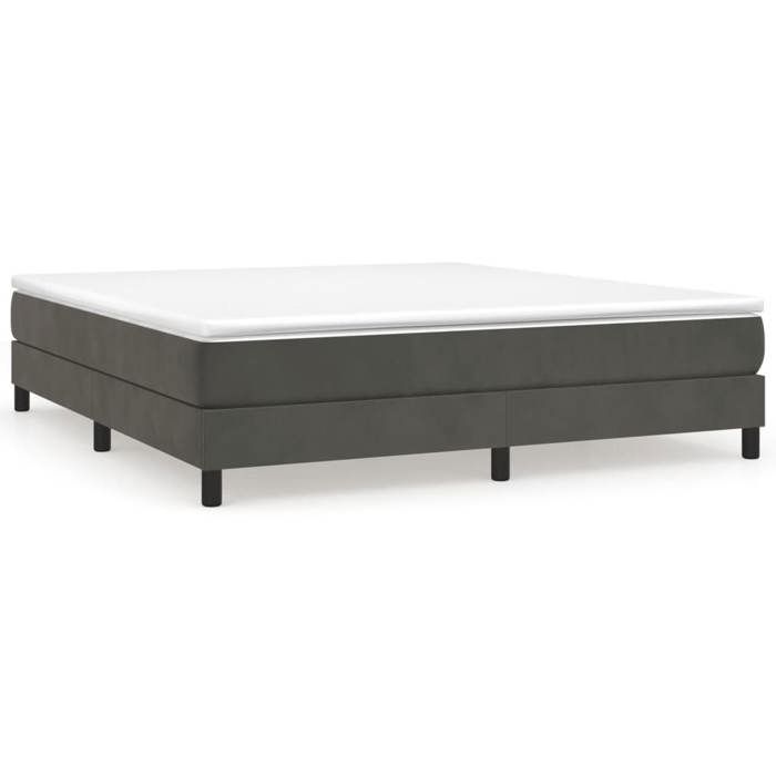Cadre de lit - 2 personnes - Gris foncé 160x200 cm - Velours LL150432