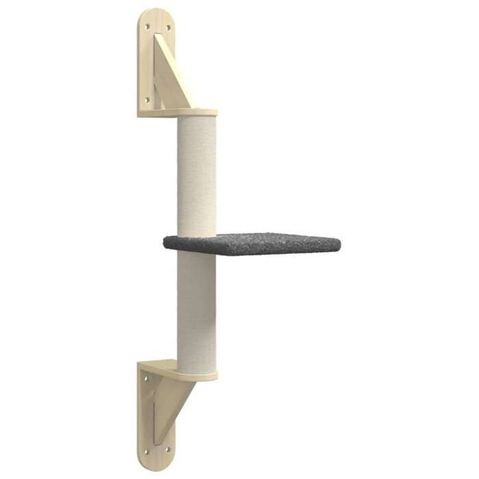 Meilleurs prix pour Arbre a chat meuble tour grimper jouet grattage grattoir escalade plateforme mural avec griffoir fonce 85,5 cm gris