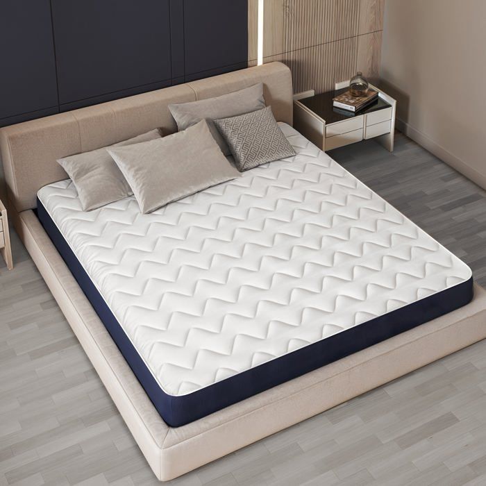 Matelas en mousse hypoallergénique - THE WHITE STONE - 180x200 cm - Epaisseur 30 cm - Anti-bactérien - 2 places Matelas en mousse hypoallergénique - THE WHITE STONE - 180x200 cm - Epaisseur 30 cm - Anti-bactérien - 2 places