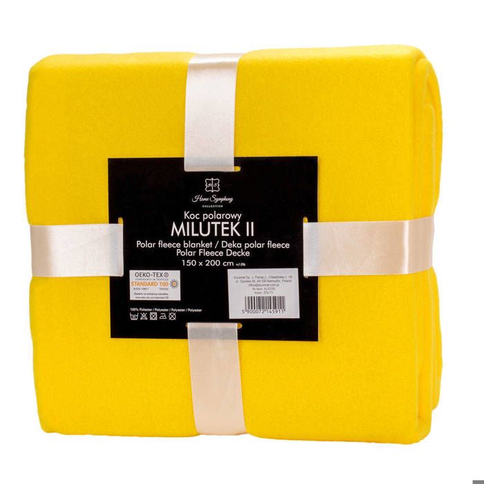 Couverture Polaire Couverture Doudou Couverture canapé Couverture Salon avec Bords Cousus Jaune 150x200 cm