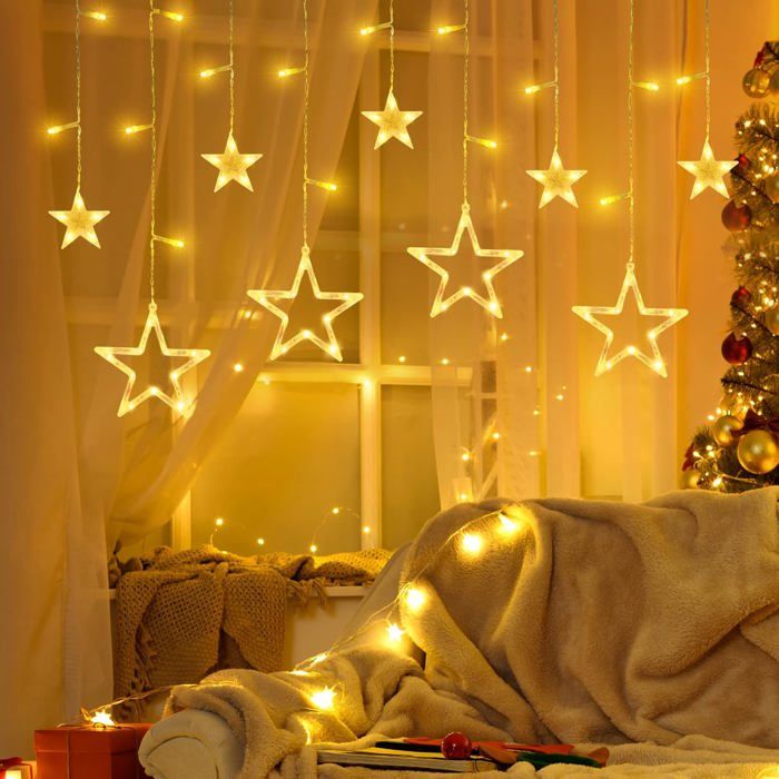 3.5m Étoiles Rideau Lumières Noël Star Rideaux Lumières Rideau Lumineux LED Lumineuse Lumière Guirlande de Noël LED 3.5m Étoiles Rideau Lumières Noël Star Rideaux Lumières Rideau Lumineux LED Lumineuse Lumière Guirlande de Noël LED