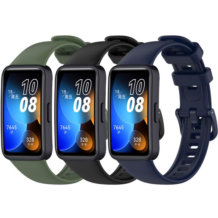 3PCS Bracelet Compatible pour HUAWEI Band 8 / HUAWEI Band 9 Bracelet de Remplacement en Silicone Bracelet Réglable 5 5-8 7