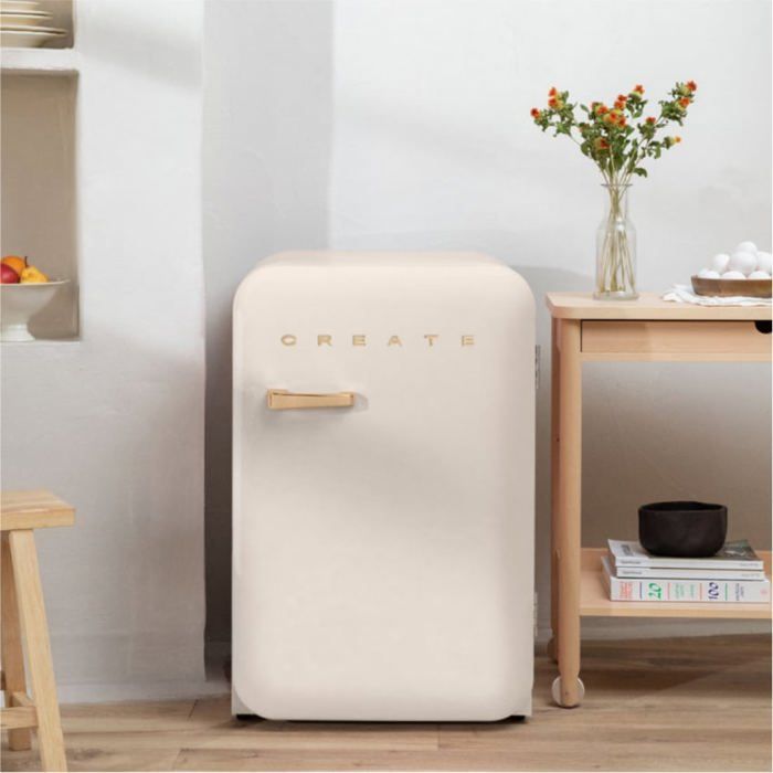 Réfrigérateur rétro - Create - 107L - Esthétique années 50 - Grande capacité