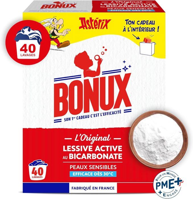 Bonux-Lessive en Poudre l'-Détachant textile-Adapté aux Peaux Sensibles ...