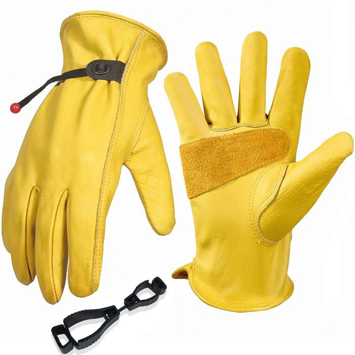 Gants de Jardinage pour Hommes/Femmes Gants de Travail en Cuir de Vachette Gants de Travail pour Jardin Anti-épines et