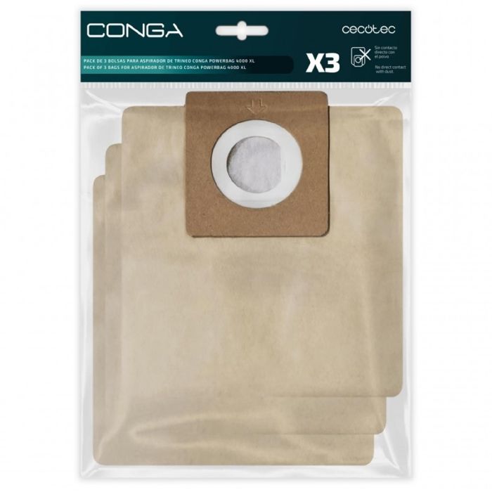Cecotec - Lot de 3 Sacs pour Aspirateur de Traîneau Conga PowerBag 4000 XL - Avec 3 Sacs Compatibles avec Aspirateur Conga
