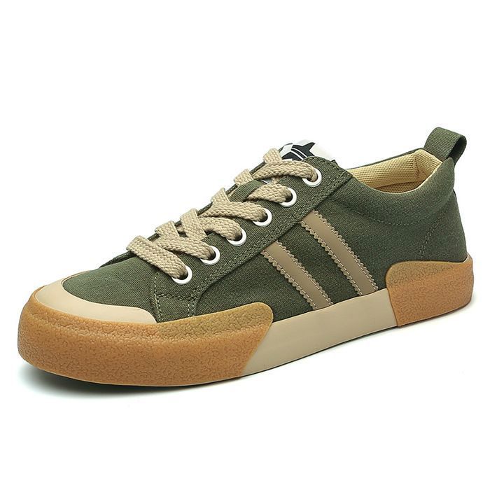 INSFITY Basket Homme Plat Casual avec Lacet Bicolore - Vert