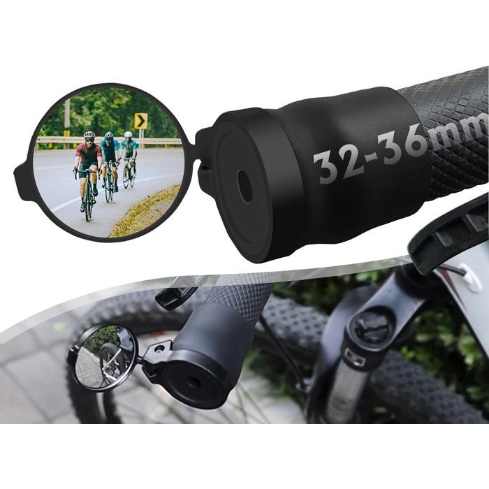 Paire De Rétroviseurs De Vélo WEST BIKING - Grand Angle - Noir - Pour Guidon 17.4-22mm