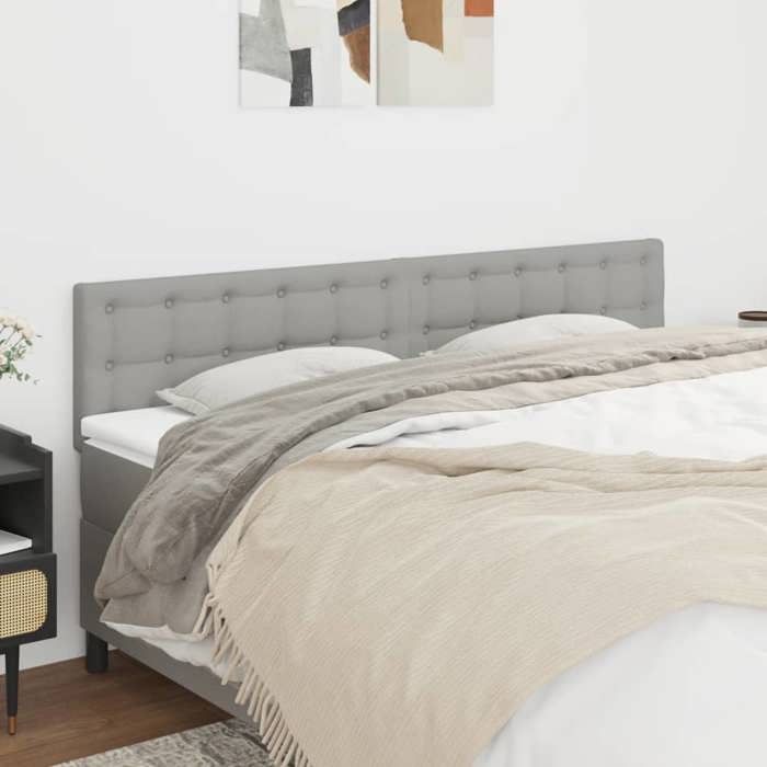 Tête de lit - vidaXL - 2 pcs - Gris clair - Tissu durable - Hauteur réglable