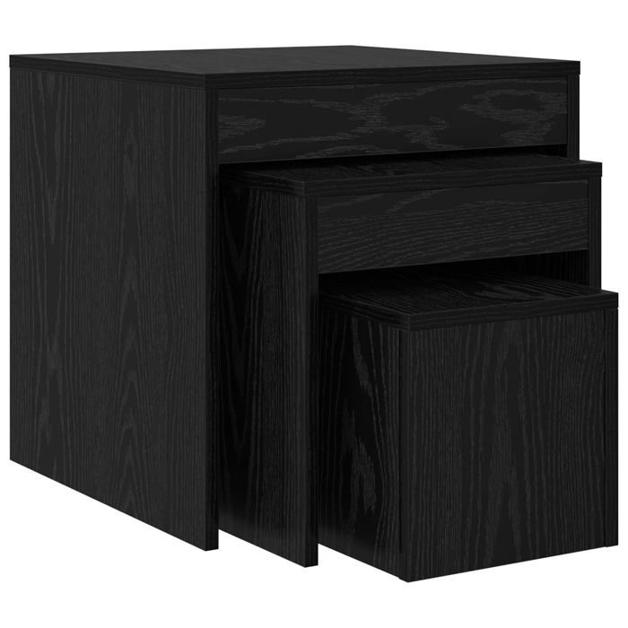 Tables gigognes en bois dingénierie - vidaXL - Chêne noir - Rectangulaire - 45x45x45 cm - Ensemble de 3 pièces Tables gigognes en bois dingénierie - vidaXL - Chêne noir - Rectangulaire - 45x45x45 cm - Ensemble de 3 pièces