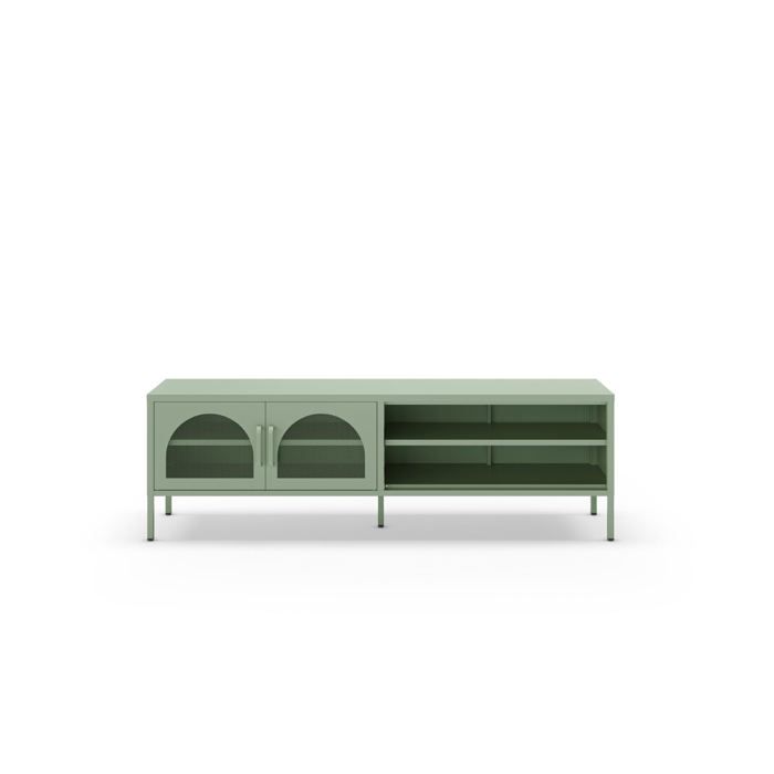 AVENO - Meuble TV 160cm en métal - Vert AVENO - Meuble TV 160cm en métal - Vert
