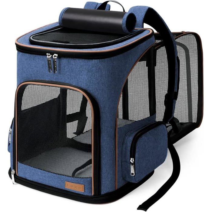 Sac À Dos Chat Chien Extensible Sac Transport Chat Chien Pliable Pour Petits Chiens Avec Laisse De Sécurité Intérieure Et 2 [BI32]