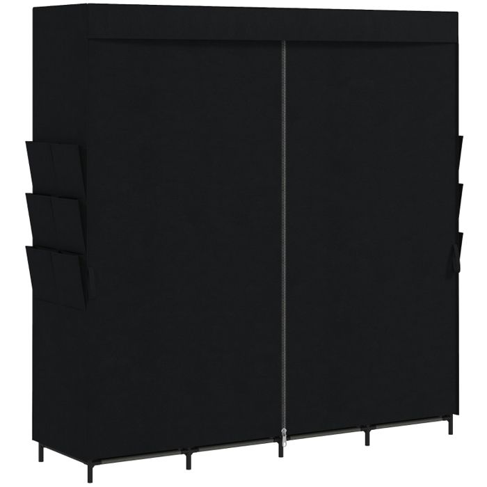 Armoire de chambre 170 x 45 x 167 cm coloris noir en polyester avec penderie pour la chambre à monter soi-même