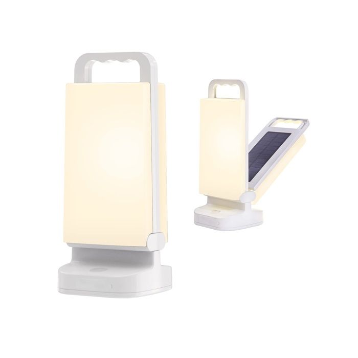 Lampe Solaire Rechargeable USB Lanterne LED Ptable avec Batterie Externe 6000 mAh Étanche IPX4 pour Intérieur et LAMPE DE PECHE