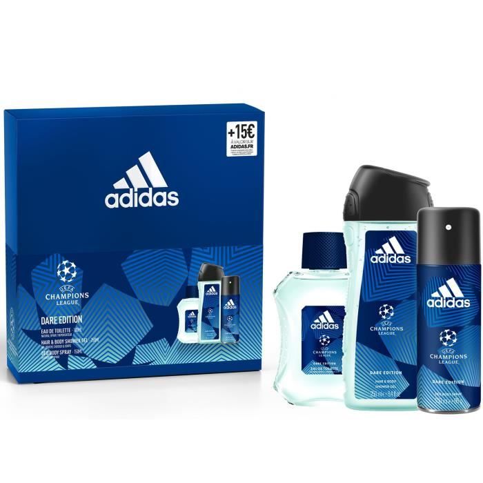 ADIDAS Coffret UEFA 6 Dare Edition Eau de toilette 100 ml, gel douche 250 ml et déodorant
