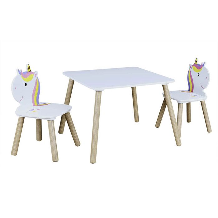 UNICORN - Ensemble Table et 2 Chaises Enfant Motif Licorne UNICORN - Ensemble Table et 2 Chaises Enfant Motif Licorne