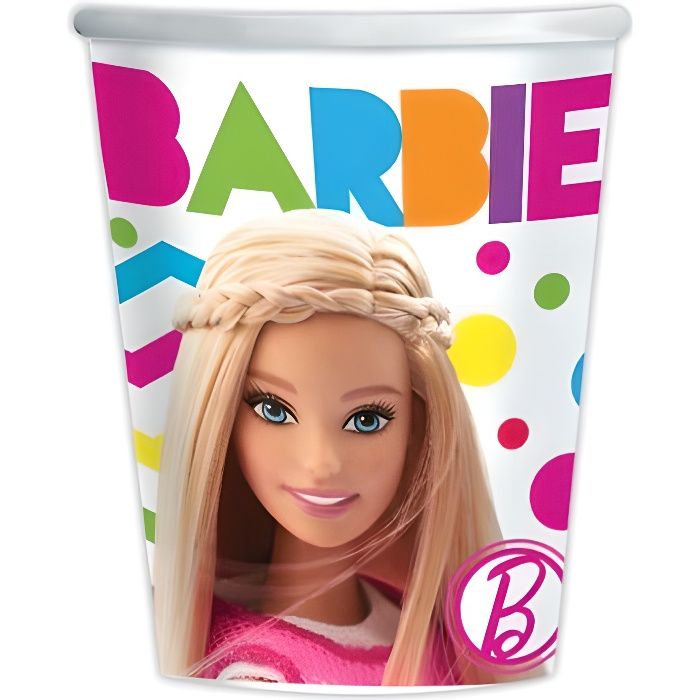 Assiette Carton Anniversaire Barbie - Lot De 8