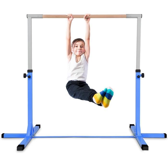 Homcom - Barre fixe de gymnastique enfant - barre de gymnastique pliable  hauteur réglable 4 niv. 88 à 128 cm - acier rose