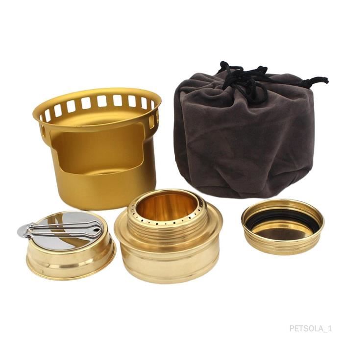 Réchaud Alcool Camping SDwfxd - Brûleur Acier Inox + Grill Feu De Camp - Portable Pour Fondue/Extérieur