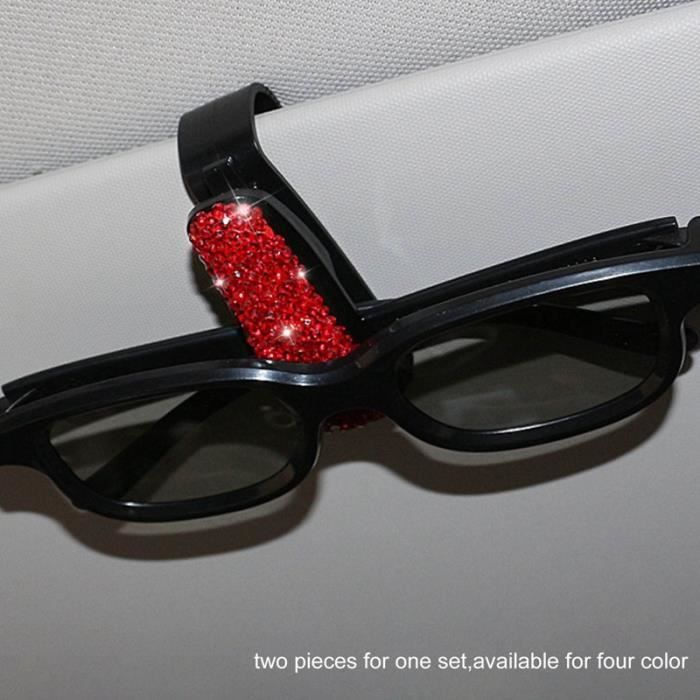 Rd - Porte lunettes en diamant Bling Bling, monture de lunettes de soleil  pour pare soleil de voiture, clip d - Cdiscount Auto
