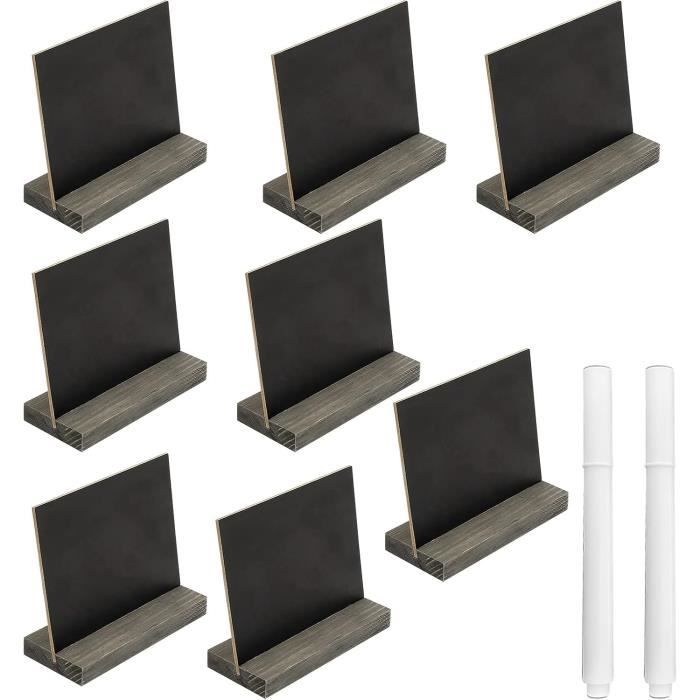 Lot De 24 Mini Tableaux Noirs 10x7.5cm - Avec Support, Stylos, Gomme - Pour Buffet, Étiqutage, Mariage