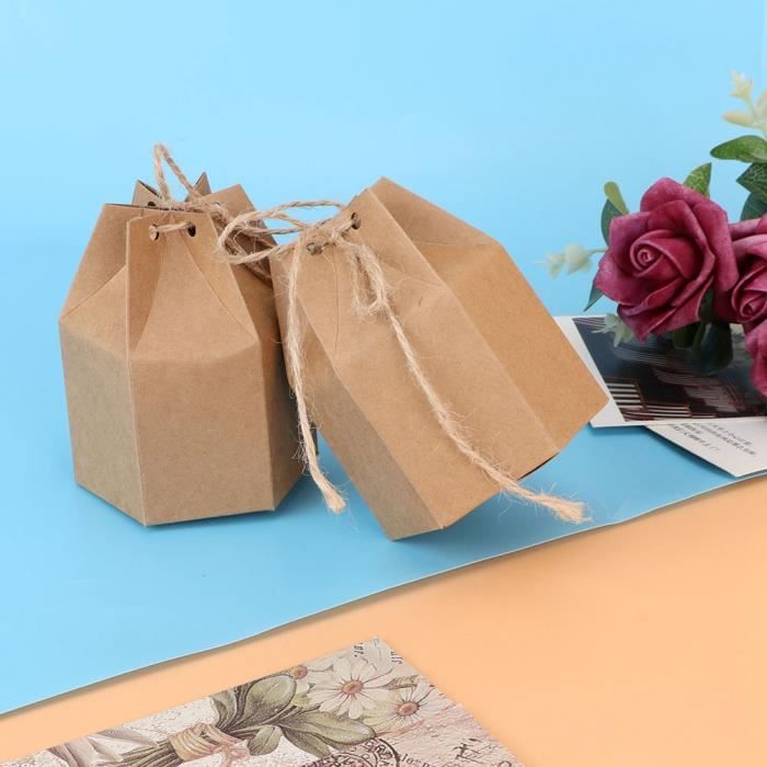 Boîtes à Bonbons En Papier Kraft 2x5,5x8 Oreiller, Bijoux, Artisanat De Mariage, Emballage