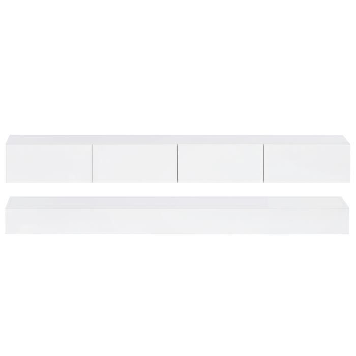 Meuble TV LED,avec 2 armoires et 4 grands tiroirs,LED 16 couleurs pour