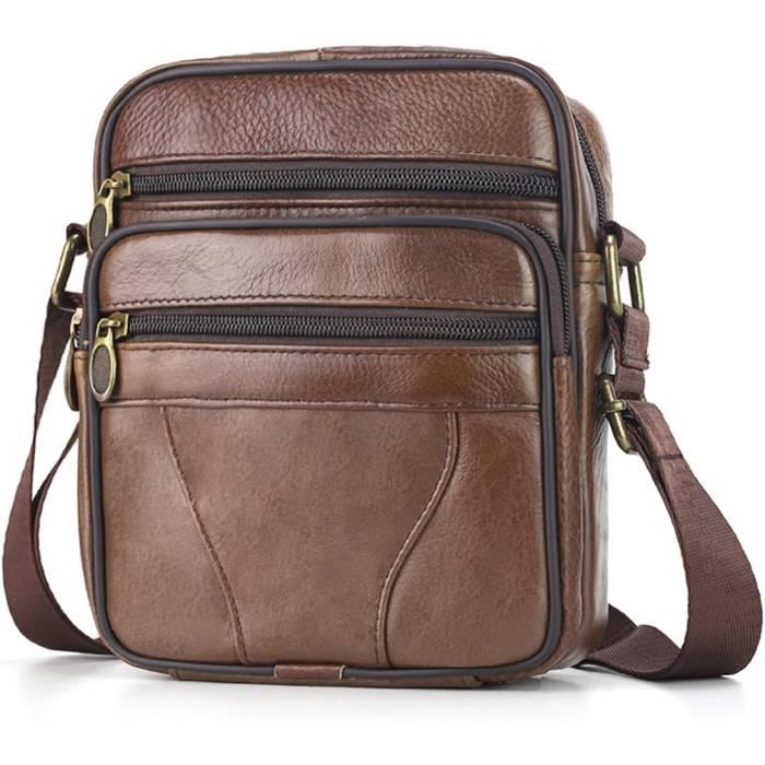 Sacoche Homme Bandouliere Cuir Veritable Petit Sac Bandoulière